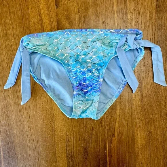 JUSTICE Mermaid Bikini Swimsuit Girls 8 Ruffled Two Piece Bathing Suit Bathers - Picture 5 of 11